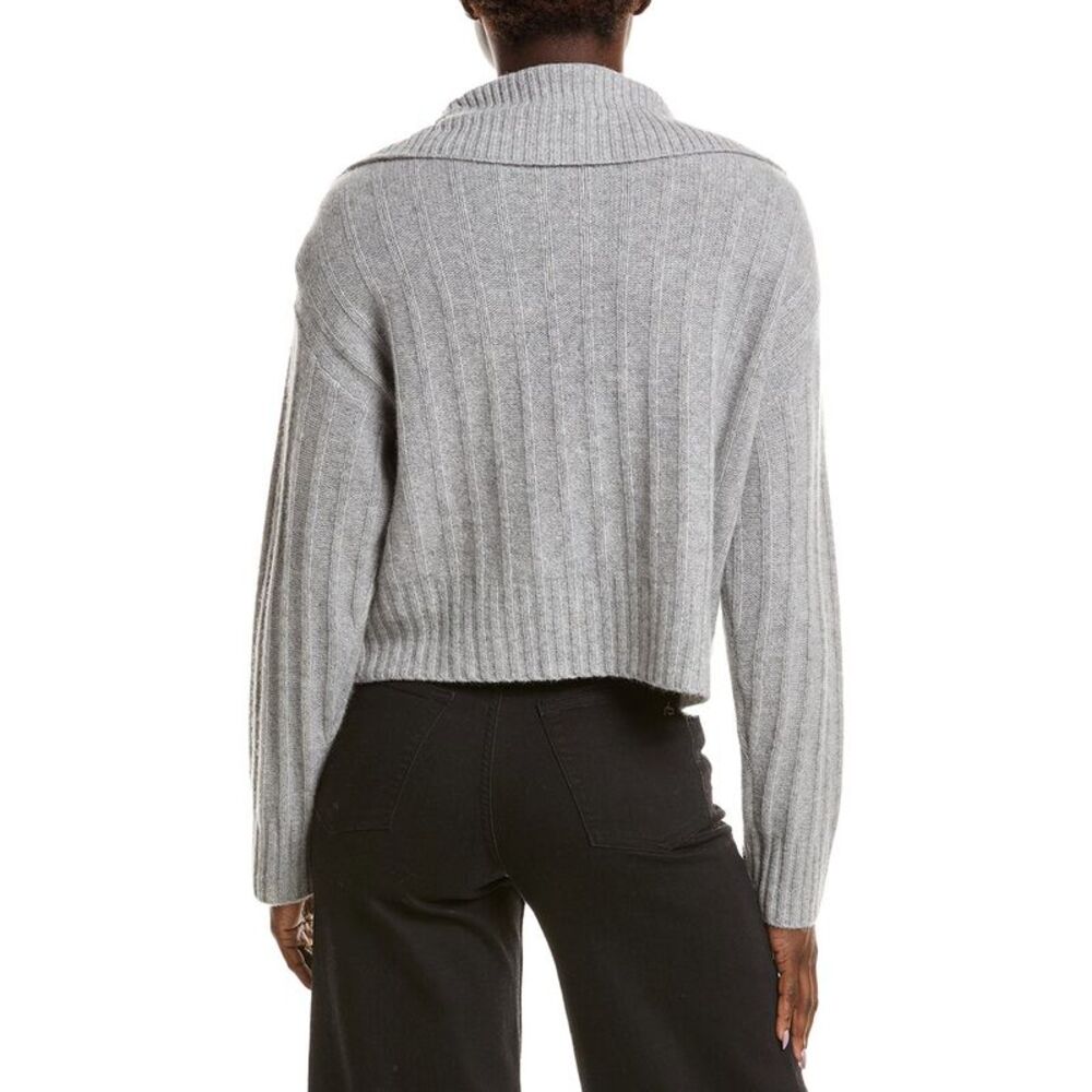 Naadam Womens Premium Cashmere Reversible Collared Cardigan, Gray - Picture 2 of 3